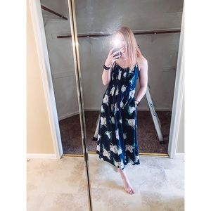 Banana Republic Flower Print Strappy Midi Dress